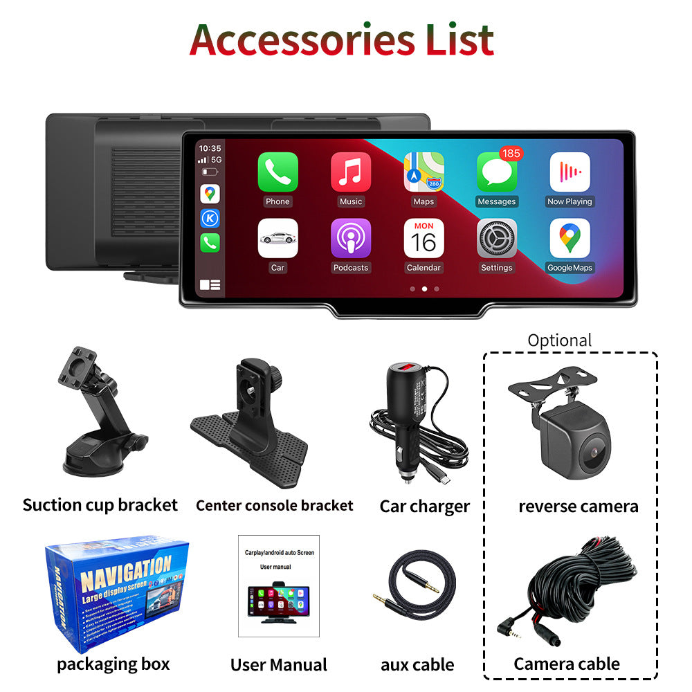 10.26” Portable Wireless Apple CarPlay & Android Auto Smart Car Display
